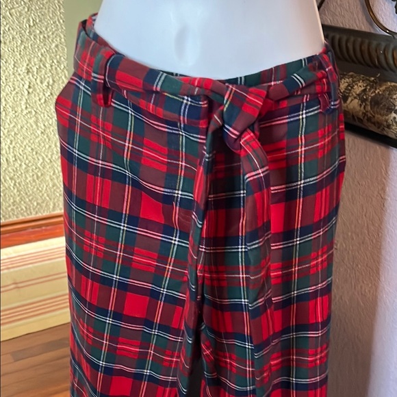 EUC Vineyard Vines Red Plaid Pants / matching belt Sz 8 - Picture 2 of 12